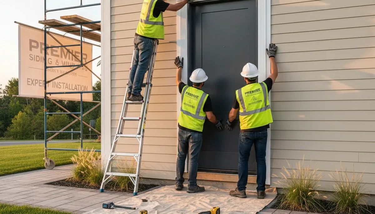 Vinyl siding and door installation by Next Level Exteriors in Salt Lake City, UT