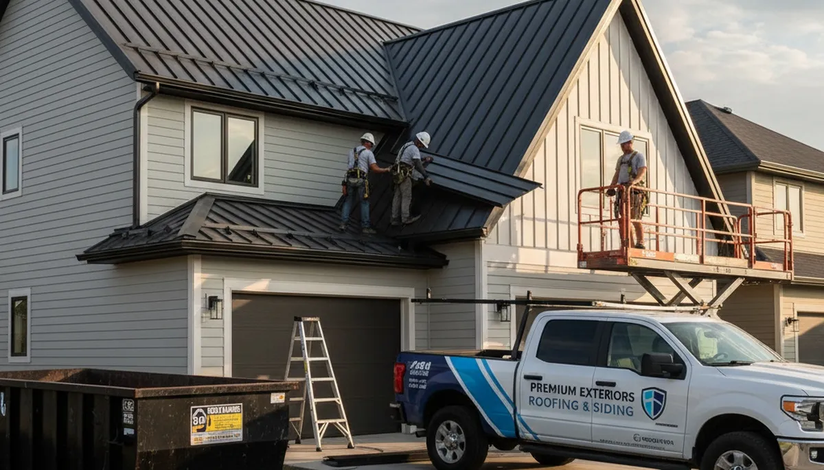Metal roof installation by Next Level Exteriors in Salt Lake City UT with durable weatherproof siding