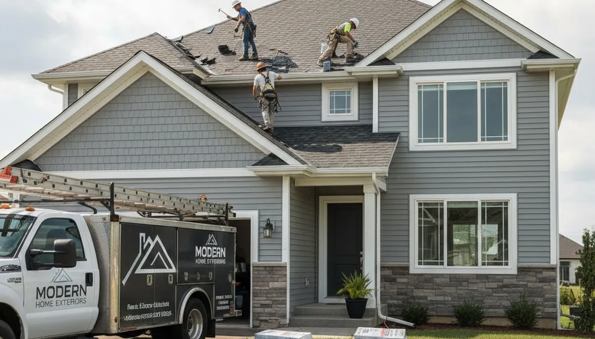 Vinyl siding contractors working on home exterior in Salt Lake City, UT