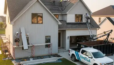 Roof replacement crew installing new shingles in Salt Lake City, UT home exterior