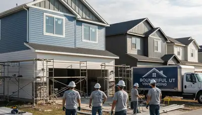 Professional vinyl siding contractors in Salt Lake City UT installing durable home exterior siding