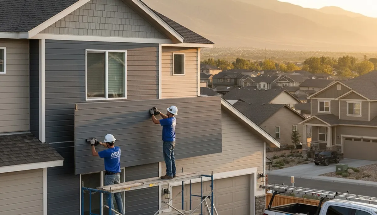 Vinyl siding contractor in Salt Lake City, UT installing durable exterior siding on a home