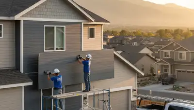 Vinyl siding contractor in Salt Lake City, UT installing durable exterior siding on a home
