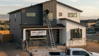 Vinyl siding installation by professional contractors in Salt Lake City, UT homes